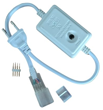 A2ZWORLD 1 Pezzo Cavo Alimentazione e Centralina Controller RGB Con 16 Modalità, per Striscia LED RGB 220V SL065047
