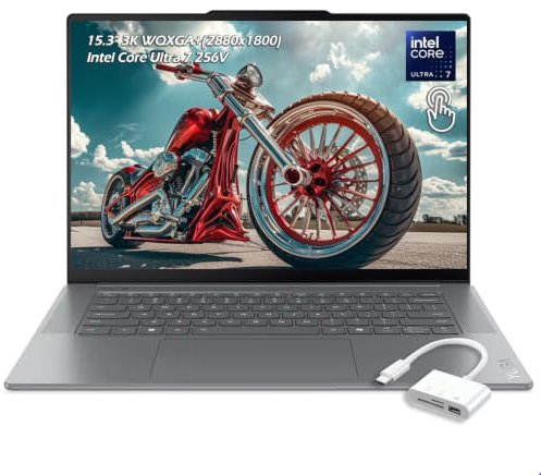 Lenovo Yoga Slim 7i Aura Edition Copilot+, 15,3 WUXGA 120Hz Touch, Intel Core Ultra 7 256V, 16GB LPDDR5X RAM 2TB SSD, WiFi7, 5MP RGB+IR Cam, Retroilluminato KB, Win11, Luna Grey, Hub USB, W/GaLiMu