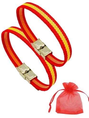 Pulsera España elástica Pulsera España Hombre y Mujer Extensible 1-2 cm | se puede reducir y se puede extender elástica labable