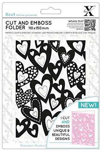 Xcut Stanz- und Prägeschablone, verschiedene Herzen, Bastelbedarf, Kartenherstellung, Scrapbooking, strukturierte Bastelarbeiten, kreative Designs, Stempelkissen, Stanzen, Prägewerkzeuge und Zubehör,