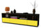 Stil.Zeit TV Schrank Lowboard Aurelia, Korpus anthrazit matt, Front Farb-Design Sonnengelb (180x49x35cm), mit Push-to-Open Technik & Leichtlaufschienen