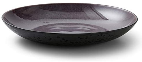 BITZ Schale, Obstschale/Salatschüssel aus Steinzeug, 40 cm im Durchmesser, spülmaschinenfest, schwarz/lila