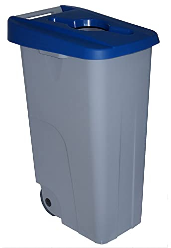 Denox DEN013 Contenedor Reciclo 110 litros Abierto, Azul, 420x570x880 mm