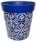 Hum Flowerpots, 25cm, Various Patterns Colours and Sizes, Indoor/Outdoor Plastic Plant Pot, Blue Maroc
