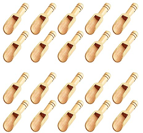 Mini Wooden Spoons,Mini Bamboo Spoons for Bath Salts, Tea Scoop, Washing Powder Spoon,Wooden Candy Spoon-20pc