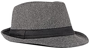 FBBULES Fedora Hut Damen Herrenhüte Breiter Krempe Filzhut Panama Hut Filzhut Winterhut Wintermütze Trilby Hüte Klassische Outdoorhut für Hochzeit Talent Show Performance Grau