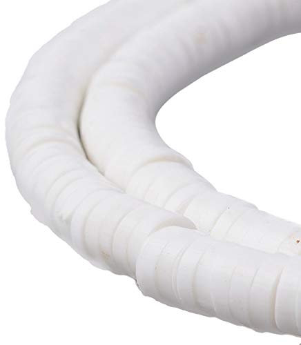 Beadthoven Lot de 380 perles d'espacement rondes et plates en argile polymère pour bracelet de surfeur style bohème, 4 mm, fil de 45 cm