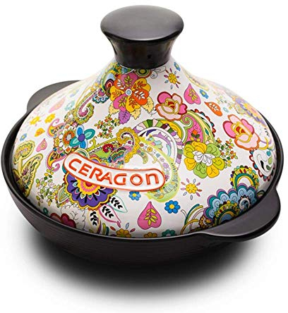 Tagine Cooking Pot, Retro High Temperature Ceramic Casserole Soup Slow Cooker Gas General, Hand-Made Hand-Painted Taji Pot Cast