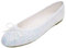 Feversole Ballerina in Vernice Colorata con Cuscino in Memory Foam per amaretti da Donna Glitter Bianco 38.8 EU