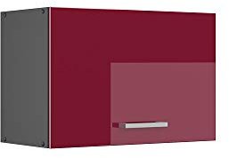 Vicco Elément Haut de Cuisine R-Line, Rouge Brillant, 60cm Plat