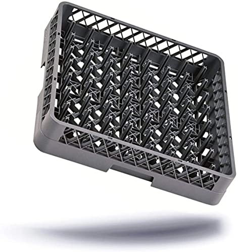 RO - Linea Blanca ® - Cesta para lavavajillas para 64 dedos, platos, vasos, tazas, bandejas para el lavavajillas, cesta universal de plástico de malla gruesa, extensible de 500 x 500 x (H)100 mm