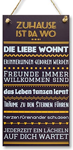 CARISPIBET Zuhause ist da wo Retro vintage nostalgie deko Holzdeko-Schild, Wandschild, Türschild, Holztafel, Holzbild 30x15