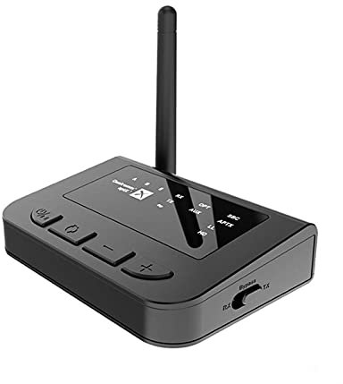 Bluetooth-Audioadapter 80m Bluetooth 5.0 Audio-Empfänger-Sender Bypass 3 in 1 APTX HD LL. Niedrige Latenz 3.5mm. AUX TV PC. Auto-Wireless-Adapter