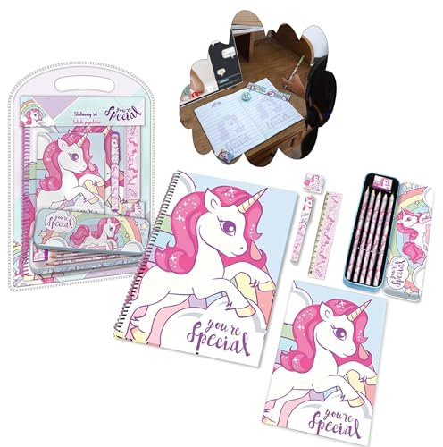 SRV Hub® Schreibwaren-Set für Kinder, Superhelden-Schreibwaren für Schulkinder mit Heften, Bleistiften, Radiergummi, Lineal und Federmäppchen