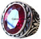 Synthetischer Rubin-Korund-Edelstein-exklusiver Ring, Statement-Siegelring, riesiger schwerer Herrenring, Vatertagsgeschenke, oxidierter Silberring, Juli-Geburtssteinring (Rubin)