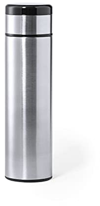 Termo de café para llevar con termómetro de temperatura digital e infusor para te, con doble pared para una mejor conservación del frio y calor de las bebidas en acero inoxidable 420 ml