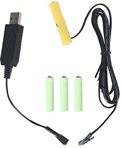 Maxtonser AAA à 4Aaa Batterie Eliminator USB Alimentation Remplace 1-4 Pièces 1.5V AAA Piles pour Horloge Jouets Lumières de Vacances Ventilateur LED, 6V 4Aaa