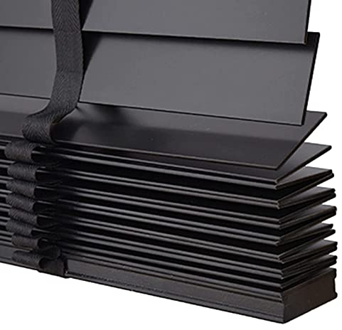 Jalousien Aus Holz Schwarz,Jalousette 45cm 50cm 60cm 70cm 80cm 90cm 100cm 110cm 120cm Breite Horizontal Jalousie,Massivholz Jalousetten Innen Außen,Verdunkelung/Sichtschutz,W×H-70x100cm/28x39in