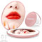 wobsion Miroir de Voyage Compact Rechargeable, Miroir Grossissant 1x/10x avec Lumière 26 LED, Petit Miroir de Maquillage de Voyage à Gradation pour Filles - Or Rose