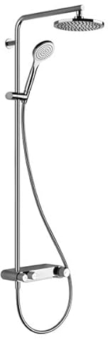 Gessi Emporio Via Manzoni Aufputz-Thermostat-Brause-Armatur, verdeckte 1/2-Anschlüssen, für Antikalk-Handbrause 100mm und Kopfbrause 200mm, 35123