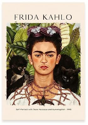 Nacnic Poster Wirbelsäulenkragen und KolibriDekorative Bilder für Ihr Wohnzimmer, Schlafzimmer, Zuhause. Wandkunst-Drucke. Ästhethische Wandabdrücke von Frida Kahlo A4 inspiriert