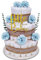MilaBoo® 3-stöckige Windeltorte Vintage Eukalyptus blau I hochwertiges Neugeborenen Geschenk mit Windeln (3-stöckig blau)