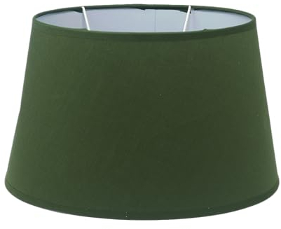 Lampenschirm Stofflampenschirm in Leinenoptik Oval für E14/E27 Fassung H 17.5 cm (grün)