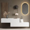 Planetmöbel Flur Möbel Garderobe 2X 140cm weiß, Wandpaneel 50cm Gold Eiche/Anthrazit mit Spiegel 50cm (ohne LED), Wandgarderobe 32,5H x 140B x 37,8T cm