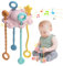 ETETOO Montessori-Toys - Giocattolo Montessori con Corda da Tirare - Realizzato in Silicone Alimentare al 100% con Funzione sonaglio Integrata e Design Facile da Pulire (Rosa)