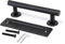 Emuca - Tirador para puertas correderas colgadas de madera, Longitud 240 mm, Intereje 180 mm, Acero, Negro texturizado