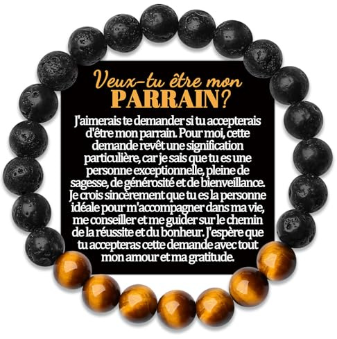 Frere Bracelet Beau Papa Petit Fils Cadeau Parrain Demande Filleul Tonton Neveu Cousin Papy Arriere Grand Pere Père Frère A Mon Homme Copain Veux Tu Etre Mon Parrain Cadeaux bracelets Bijou Original