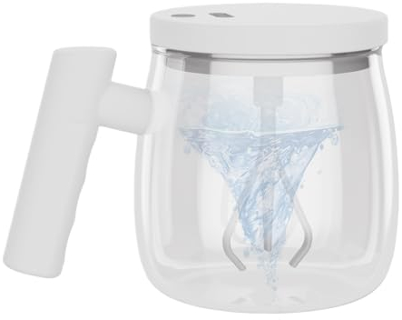 LOVEMETOO 400ML Taza Batidora Automática | Taza Mezcladora Eléctrica | Taza De Automezcla Eléctrica Portátil De Alta Velocidad,Taza Mezcladora Recargable por USB con Asa Y Tapa
