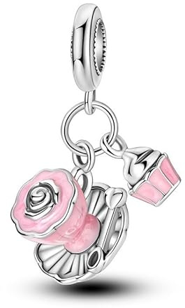 LIGHTDOG 925 Sterling Silber Charms Armband mit Herz Perlen Kompatibel mit Europäischen Armbändern für Frauen Mädchen Pandora Armbänder