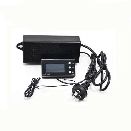Reptile Thermostat, LCD Digital Heating and Cooling Temperature Controller with Suction Cup, Thermostat Plug Socket for Aquarium, Greenhouse Incubator - UK Plug
