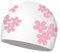 1 cuffia da bagno in silicone, per adulti, cuffia da bagno da donna, con fiori di pesco, berretto impermeabile antiscivolo, accessorio da nuoto