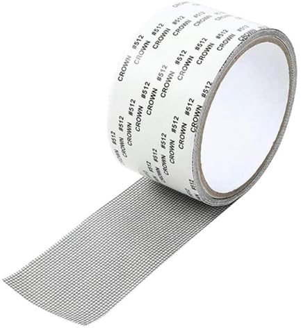 Luckxing Set di riparazione per zanzariere, nastro in fibra di, forte, griglia per finestre, rete con forbici, kit di riparazione per fori di riparazione