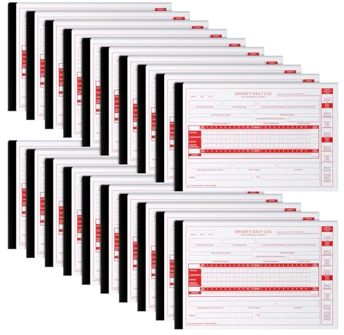 Weekgrat Fahrtenbuch für Fahrer, 21,6 x 14 cm, mit detailliertem Fahrer-Fahrzeug-Inspektionsbericht, vereinfachter Zusammenfassung für LKW, 2-lagig, selbstdurchschreibend, 20 Stück