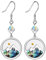 JewelryWe Senfkorn Christliche Ohrringe für Damen: Edelstahl Mit Baumelnde Abalone Muschel Berg Muster Tropfen, Religiöser Schmuck Geschenk für Frau Mädchen Silber
