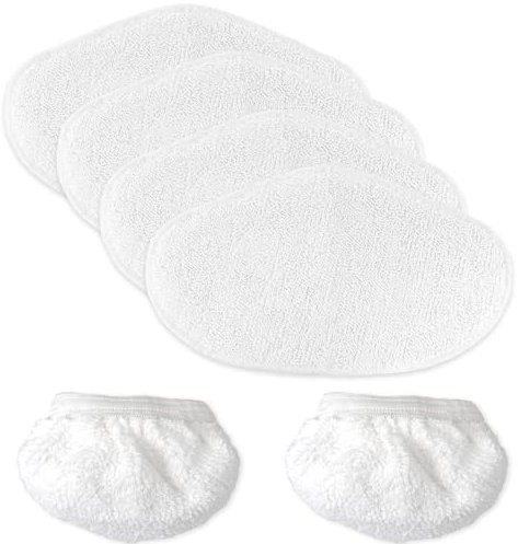 AVAENZO Serpillières Microfibres pour Polti Vaporetto PAEU0332 SV440_Double, SV450, SV460, 4 Lingettes Reutilisable de nettoyage, 2 PAEU0282 Sockettes de balai vapeur