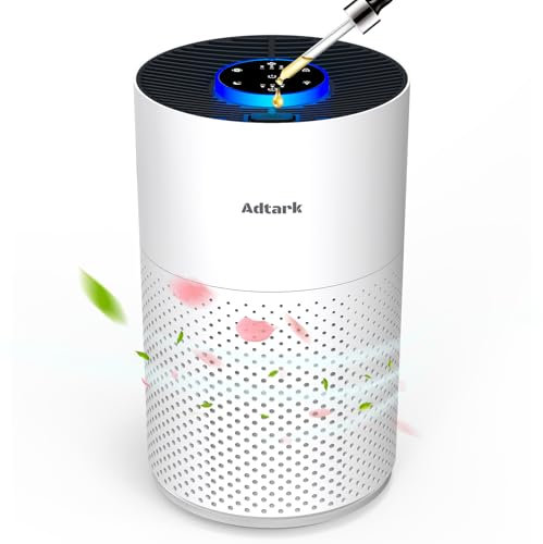Purificadores de aire para el hogar, dormitorio, limpiador de aire ADTARK con filtro 3 en 1 H14 True HEPA, modo de sueño y función de aroma, 3 modos de luz, purificador de aire de habitación con 3
