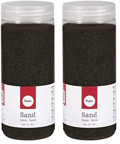 Rayher 39339576 Sable fin 0,1-0,5 mm Boîte 475 ml Noir, Noires (Lot de 2)