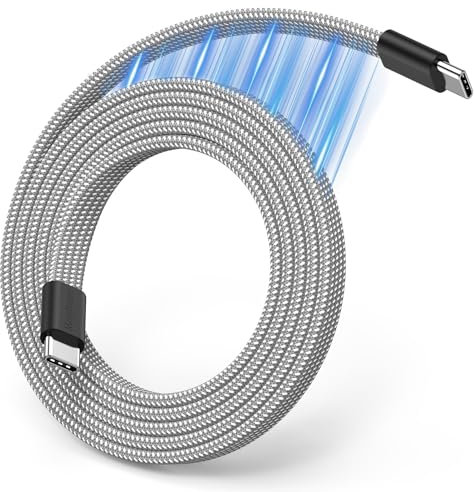 Magtame Magnetic USB C Cable, Flat Coiled 3.3 ft Retractable Type C Fast Charging Cord, 60W(3A) Flexible, Compatible for iPhone 15 Pro Max, Samsung, Pad - Silver