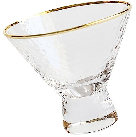 COLLBATH Es Cup pour Smoothie 1Pc Tasse de Petit-déjeuner Marteau Maille Design Cristal Verre Récipient à Crème Glacée Support pour Usage Quotidien