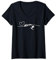 Damen Skifahren Skifahrer T-Shirt mit V-Ausschnitt