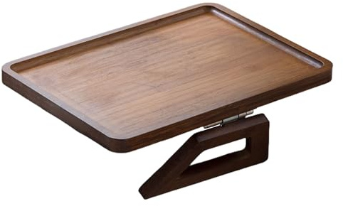 Xafrstyu Bambus Sofa Armlehnen Tisch, Clip-On Couch Arm Tisch für TV-Abendessen, Fernbedienungen, Getränke, Snacks - Platzsparend, 13 x 9.5 Zoll (Brown)