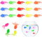 UEIOAVL Aquarium Dekor Thematische Ornamente, 15 Stück schwimmende Plastikfische Goldfische weiches Gummi-Aquarium-Dekor (mehrere Farben)