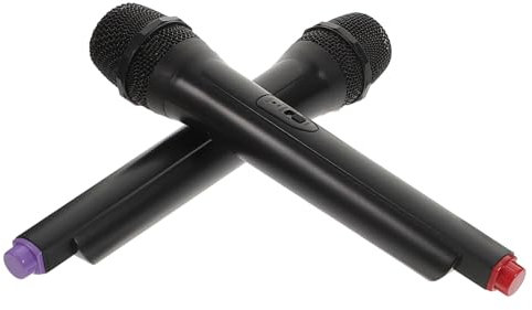 WESIEVYA 2 Pièces Microphone Simulé Jouets Éducatifs Micro Bébé Jouets De Rimes Musicales Micro Bébé Micro Jouets De Karaoké De Musique De Karaoké Black Plastique