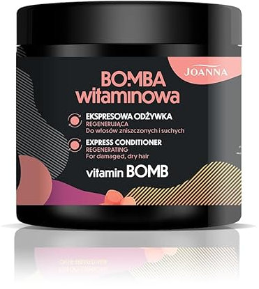 JOANNA Vitamin Bombe Express Conditioner für trockenes & strapaziertes Haar 500g – Repair-Spülung, intensiv nährend & feuchtigkeitsspendend