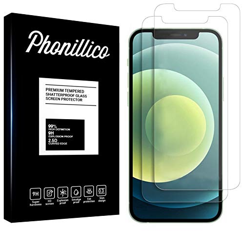 PHONILLICO Hartglas für iPhone 12 [2 Stück] Displayschutzfolie Screen Protector Film Anti-Kratzer Glas Resistant