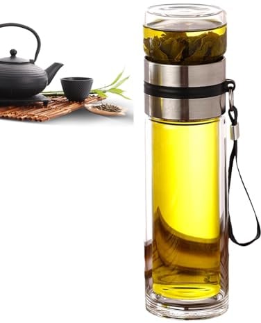 Generisch Bouteille isotherme à double paroi - 20 cm - 350 ml - Matériau robuste résistant à la chaleur avec ouverture en spirale pour un plaisir sûr - Gobelet isotherme pratique pour le bureau et